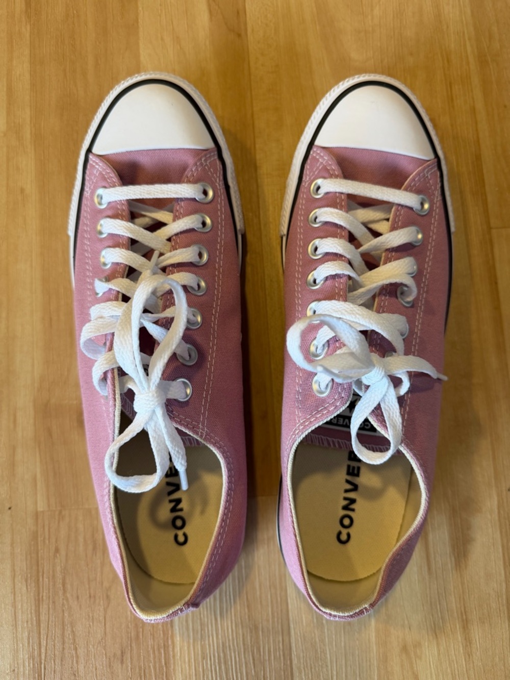 Converse Low Top Canvas Sneakers in Dusty Pink and White - Picture 2 of 8